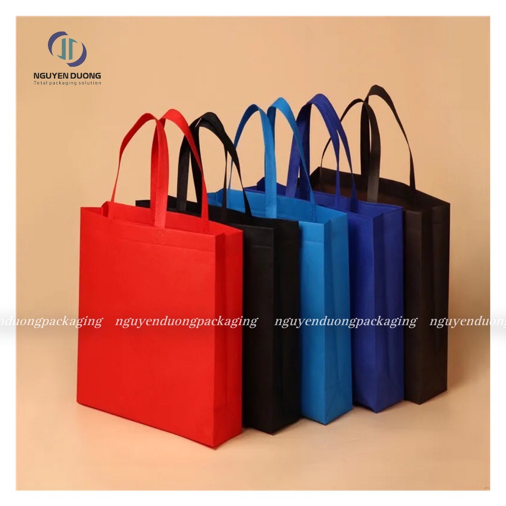 (5 Chiếc) Túi vải Không dệt Hình hộp Túi dọc có Quai hàn nhiệt - Thân thiện môi trường