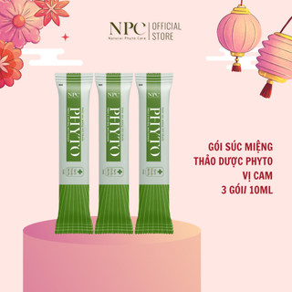 Combo 3 gói súc miệng Phyto gói 10ml làm sạch khoang miệng 99.9%, tinh dầu cam