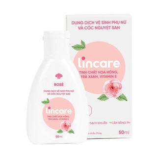 Dung dịch vệ sinh phụ nữ Lincare Rose thơm mát dịu nhẹ 50ml