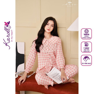 Đồ bộ nữ mặc nhà Jcvcoll - Karoll A32-23 THÔ KẺ LÁ CỔ TO (QD+ADT)