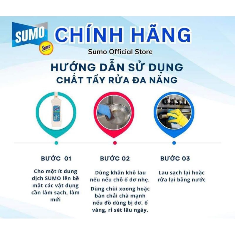 Chất tẩy rửa đa năng SUMO 700g - tẩy bẩn siêu mạnh , an toàn, không độc hại, tẩy ố vàng dùng trong sinh hoạt gia đình