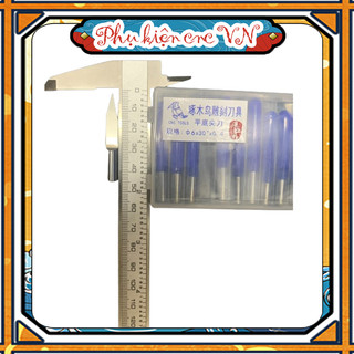 Hộp 10 dao đục tinh 1 me phi 6mm độ dài 45 50 60 70 80 điêu khắc 3d