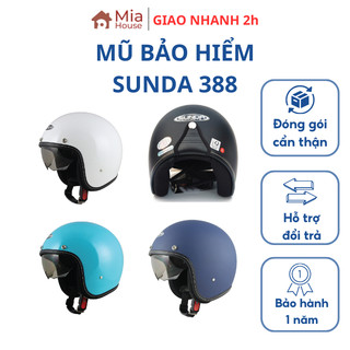 Mũ bảo hiểm 3/4 kính âm sunda 388 - nhiều màu