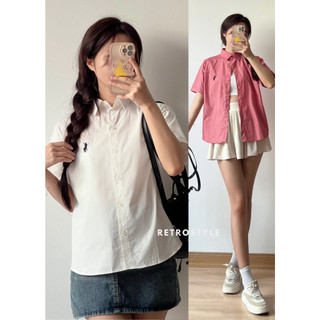 Áo sơ mi cộc tay thêu ngựa - retrostyle - somingua3479_p0k38