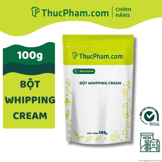 100g bột whipping cream thucpham.com làm topping đồ uống và trang trí bánh kem sinh nhật...