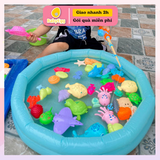 Bộ câu cá nam châm cho bé cá phát sáng hồ câu 40 46 chi tiết đồ chơitrẻ em bé trai bé gái 2 3 4 5 6 7 8 tuổi babyegg