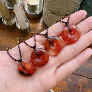 Mặt dây chuyền đồng điếu Fire quartz, Đá Thạch anh thiên nhiên- Viên đá của tự tin, động lực