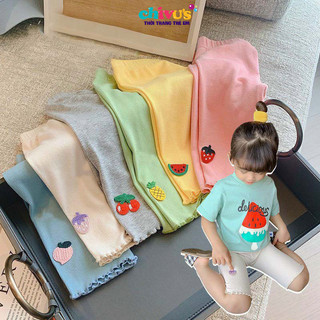 Quần legging lửng bé gái chất tăm lạnh Hàn điều hòa sang xịn mịn siêu mềm siêu mát siêu co giãn và thoáng mát