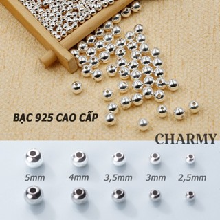 Charm bi bạc (2mm - 2.5mm - 3mm - 3.5mm - 4mm) C400 - Bạc 925 cao cấp - Phụ kiện làm vòng tay