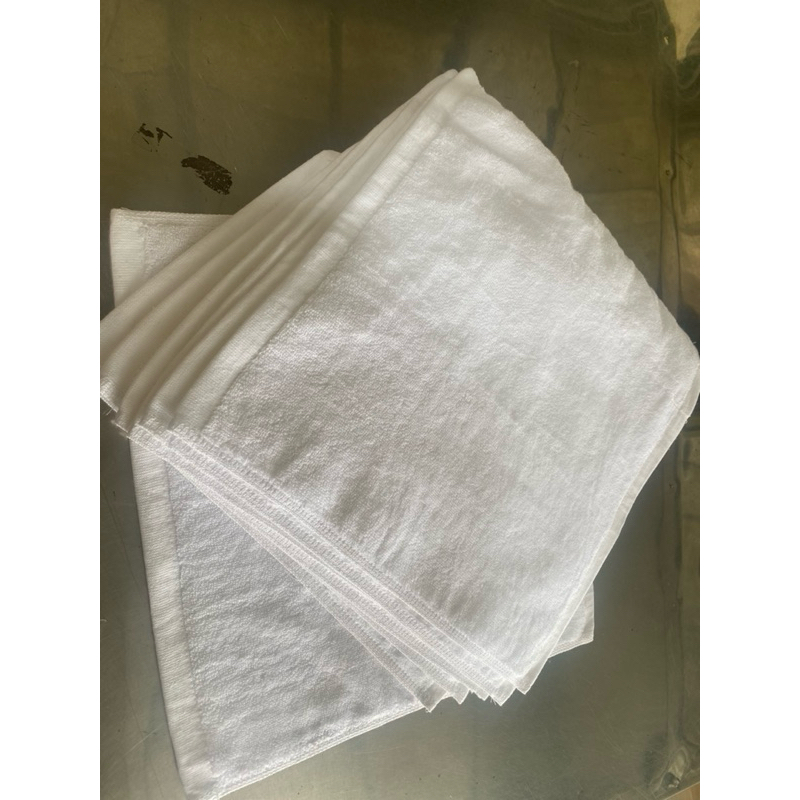 (60gr) Khăn mặt, khăn tay trắng khách sạn, nhà nghỉ 34x34 cm