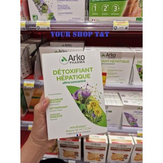 Detox Arkopharma Détoxifiant Hépatique Hỗ Trợ Thải Độc Gan Loại Bỏ Độc Tố - Hộp 20 Ống