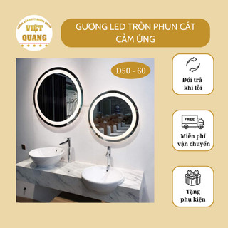 Gương Tròn Treo Tường Đèn Led Cảm Ứng Cao Cấp Đường Kính 60cm Chất Lượng Phản Chiếu Tuyệt Đẹp (Full Phụ Kiện)