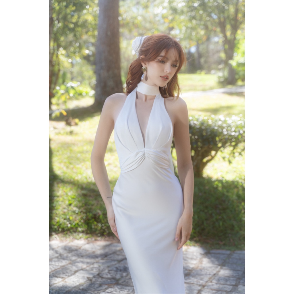 [KISSERINE] BLANCHE SILK DRESS - Đầm lụa dài - Đầm lụa dự tiệc - Đầm lụa thiể kế.