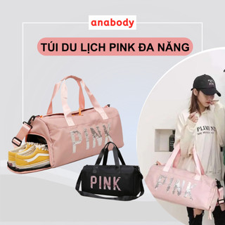 Túi du lịch pink đa năng, túi trống thể thao có ngăn để giày