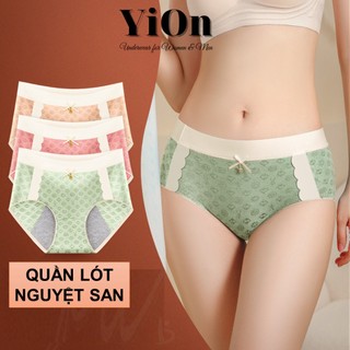 Combo 4 quần lót nguyệt san chống tràn 86262 ngày dâu thấm hút tốt, kháng khuẩn, khử mùi QC02 YiOn Underwear