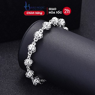 Lắc tay xi bạc nữ họa tiết quả cầu sang trọng khí chất phong cách hàn quốc đẹp - XB-L10 - Bảo ngọc jewelry