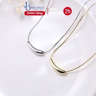 Dây chuyền bạc nữ s925 thiết kế đơn giản dáng trơn quả cà tím - DB2567 - Bảo Ngọc Jewelry