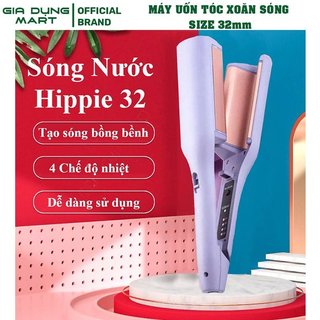 Máy uốn tóc xoăn sóng nước 4 mức chỉnh nhiệt, máy làm tóc xoăn gợn sóng 32mm làm xoăn hippe dễ dàng