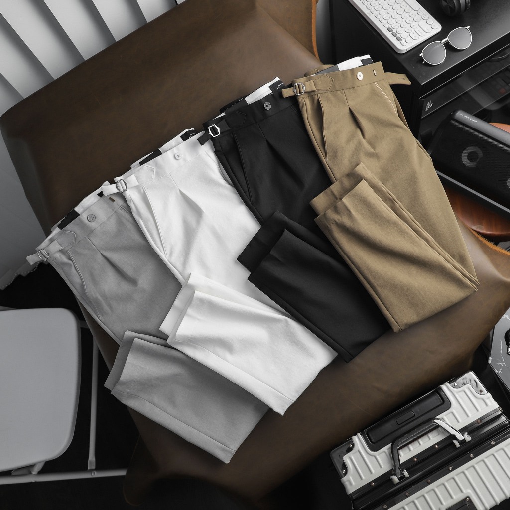 [60-120kg] Quần Tây Nam Sidetab Rút Slimfit Co Giãn Dày Dặn - Dustin thời trang công sở có bigsize đ