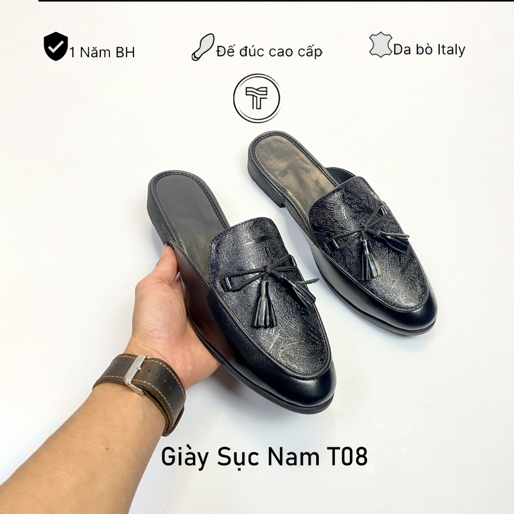 Giày Sục Nam Da Bò Cao Cấp THING , Sục Nam Trẻ Đế Cao Su Đúc Thời Trang Hot Trend | BigBuy360 - bigbuy360.vn