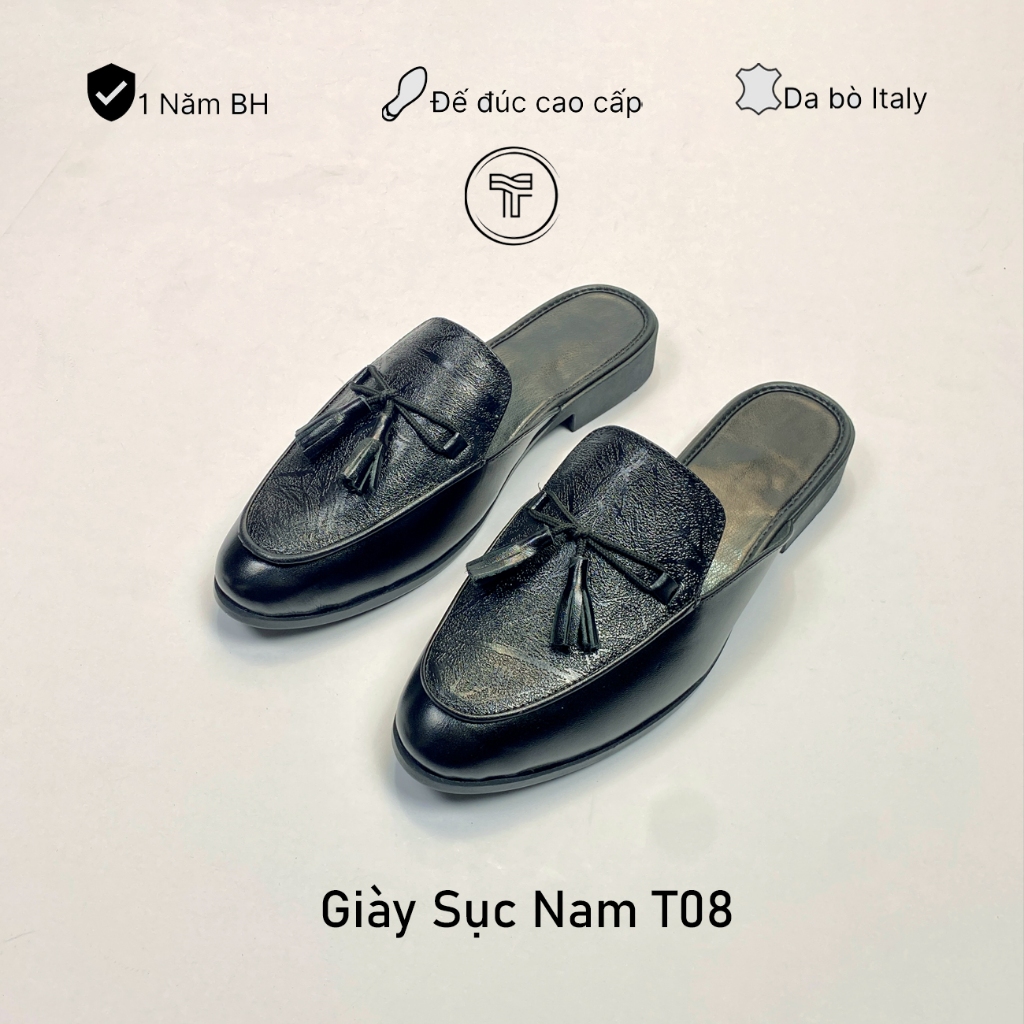 Giày Sục Nam Da Bò Cao Cấp THING , Sục Nam Trẻ Đế Cao Su Đúc Thời Trang Hot Trend | BigBuy360 - bigbuy360.vn