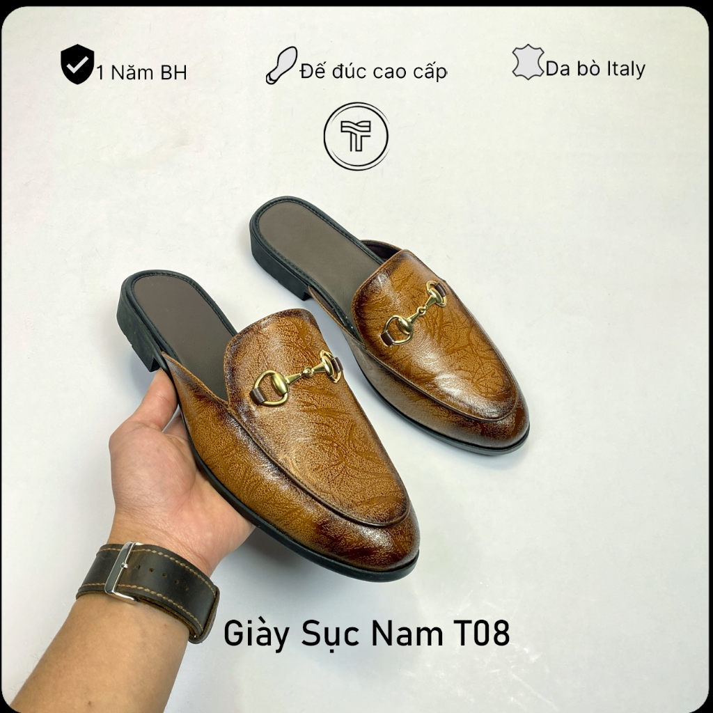 Giày Sục Nam Da Bò Cao Cấp THING , Sục Nam Trẻ Đế Cao Su Đúc Thời Trang Hot Trend | BigBuy360 - bigbuy360.vn