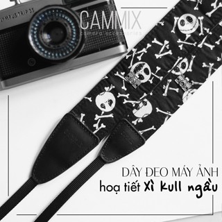   NEW  Dây đeo máy ảnh dành cho máy Fuji Canon Nikon Sony... - Camera Strap hoạ tiết xì kull ngầu - Dây đeo máy ảnh 