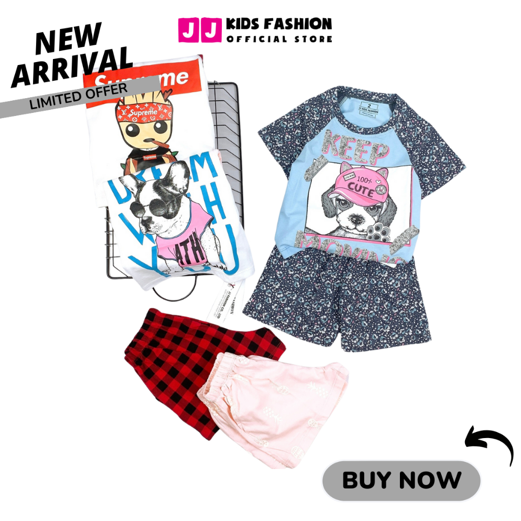 Bộ cộc tay cho bé gái cộc tay thun cotton cao cấp - JJ Kids Fashion