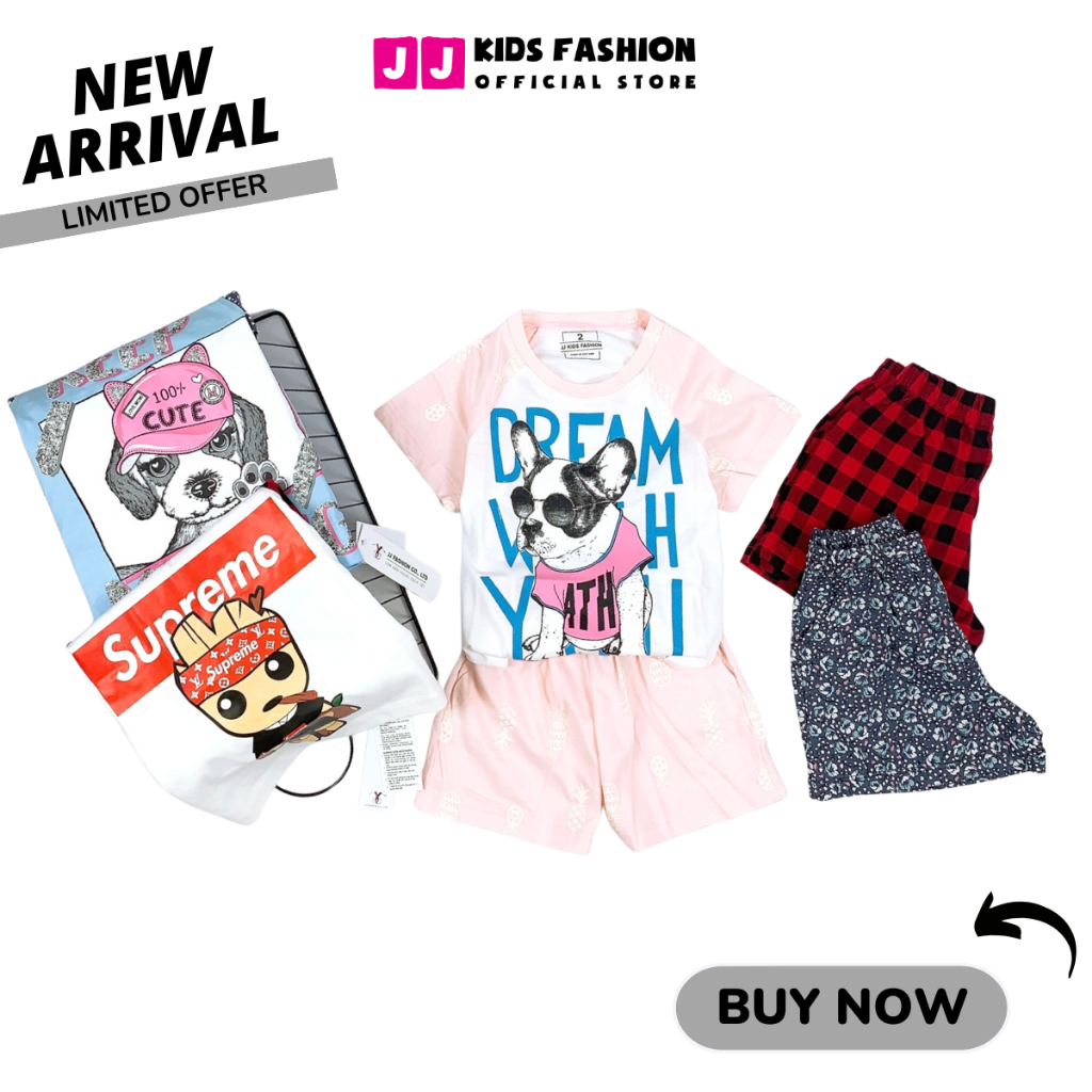 Bộ cộc tay cho bé gái cộc tay thun cotton cao cấp - JJ Kids Fashion