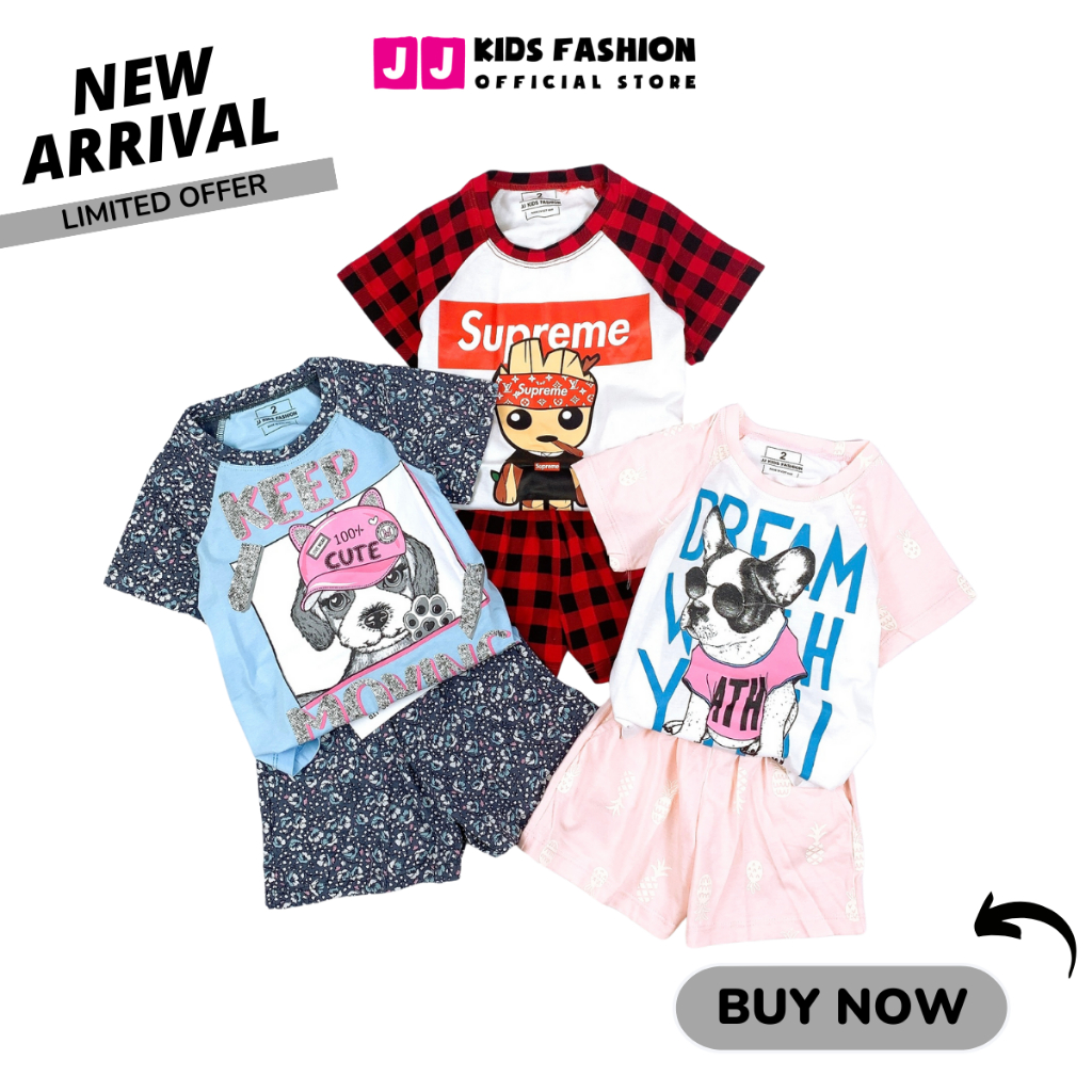 Bộ cộc tay cho bé gái cộc tay thun cotton cao cấp - JJ Kids Fashion