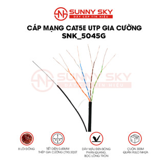 DÂY CÁP MẠNG ngoài trời CAT5E cường lực - 8 lõi đồng nguyên chất (Tặng kèm hạt mạng)