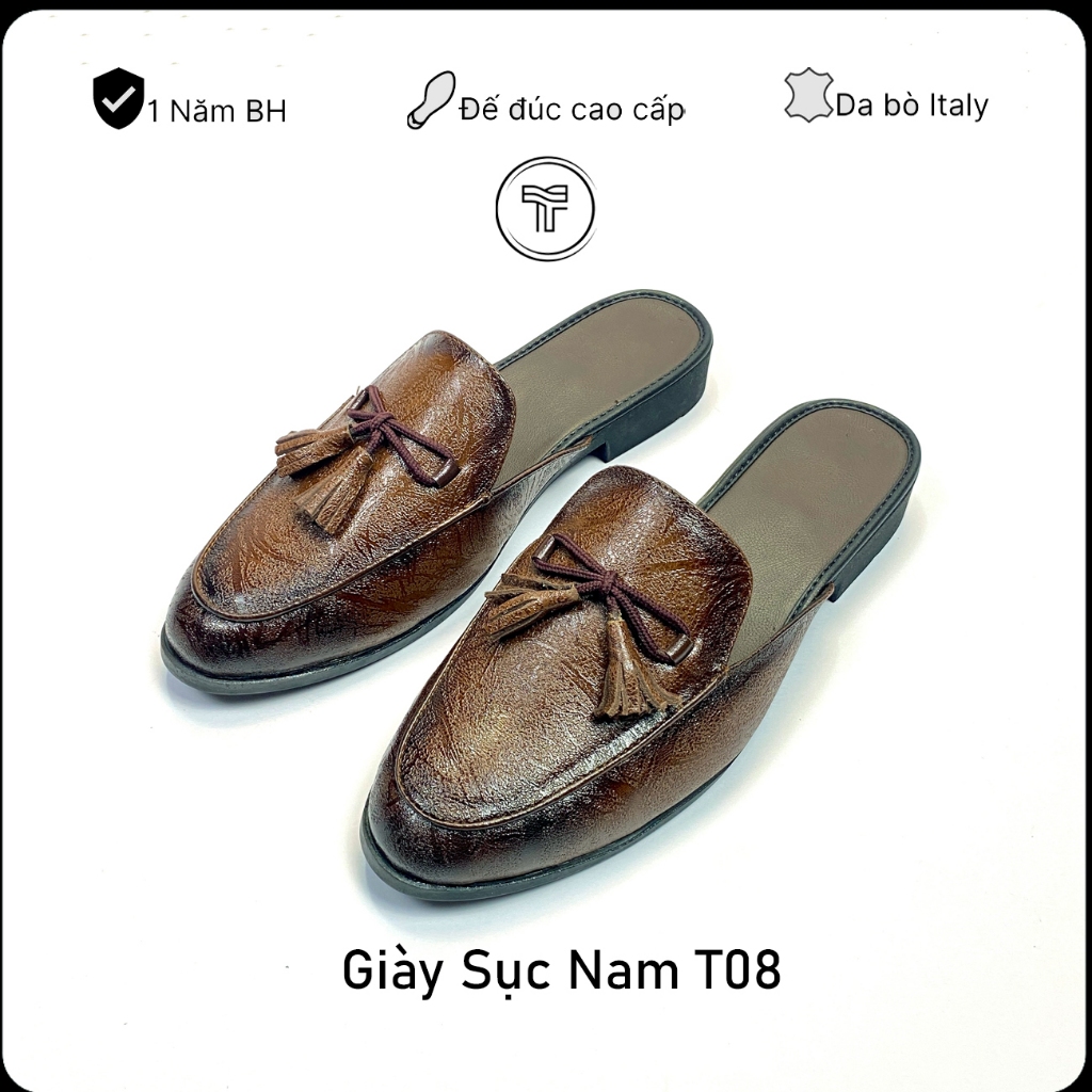 Giày Sục Nam Da Bò Cao Cấp THING , Sục Nam Trẻ Đế Cao Su Đúc Thời Trang Hot Trend | BigBuy360 - bigbuy360.vn