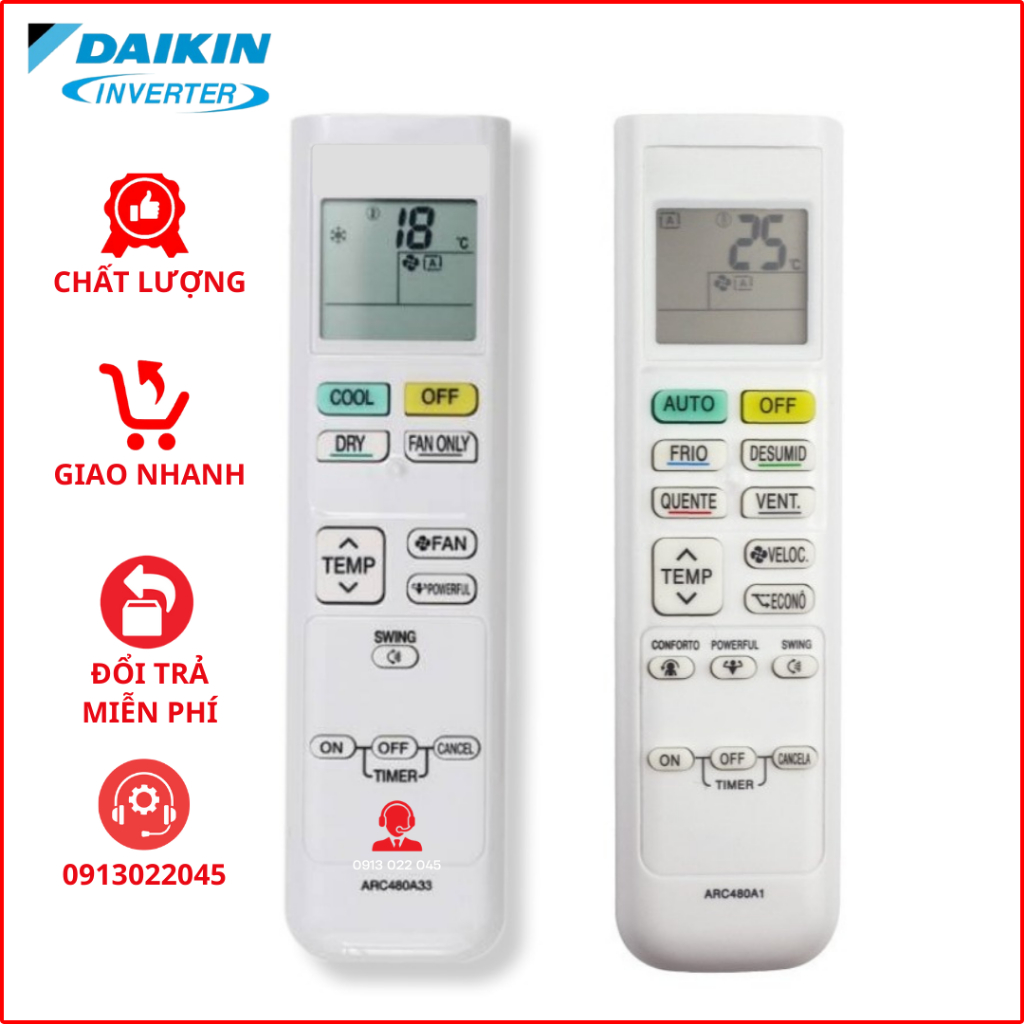 Điều khiển điều hòa, máy lạnh Daikin Inverter FTKQ & FTKC Series.