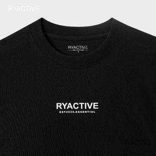 Áo thun form oversize RYACTIVE - RYACTIVE ESSENTIAL TEE màu đen