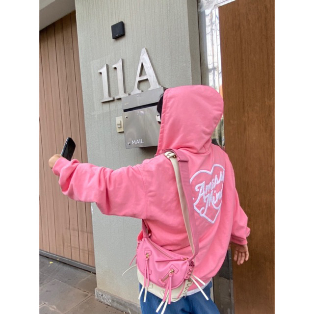 Áo HOODIE ZIP HỒNG THÊU XÙ AMM