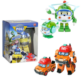 3 xe lắp ráp biến hình mô hình biệt đội cứu hộ robocar poli