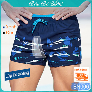 Quần bơi nam boxer cao cấp, dáng ngắn thể thao, eo kép dễ chịu, thun bơi đẹp không thấm nước nhanh khô, có lót | BN006