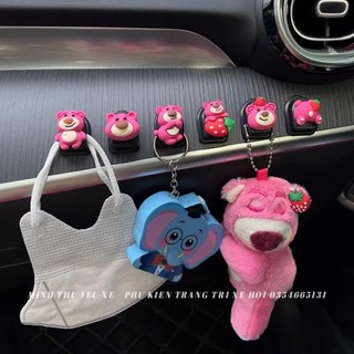 Móc treo đồ ô tô mini trang trí ô tô siêu xinh móc treo đồ gấu dâu siêu dễ thương - Móc taplo Minh Thu Yêu Xe