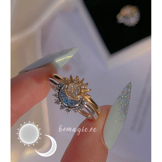 Sun & Moon couple rings freesize