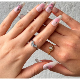 Sun & Moon couple rings freesize