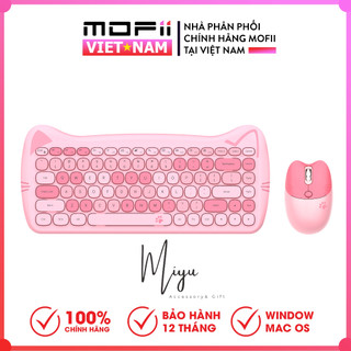 Bàn phím chuột không dây mofii kitty, bộ bàn phím và chuột tương thích win, macos, ipad, điện thoại, tivi.