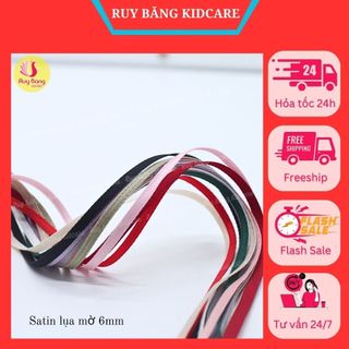 Ruy băng satin mờ 3mm dùng làm nơ buộc trang trí, phụ kiện may mặc...