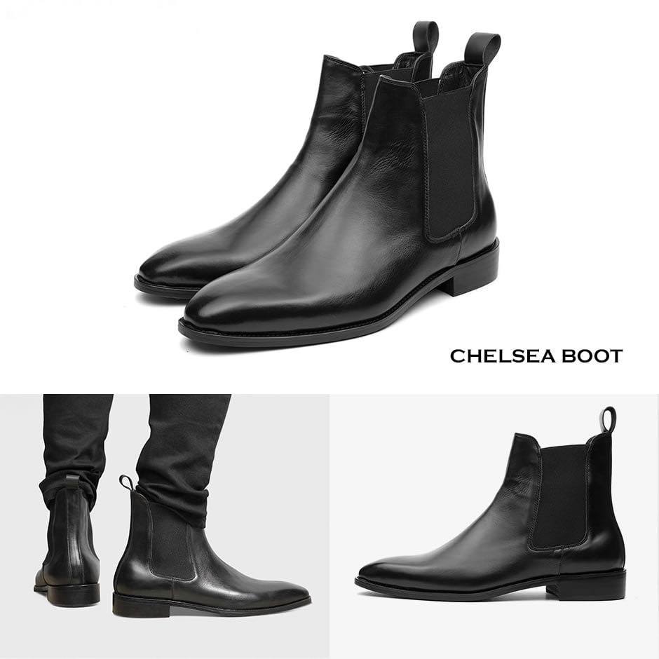 ​​Boot cao cổ nam, da cao cấp - Chelsea Boots Classic màu đen Cavatino