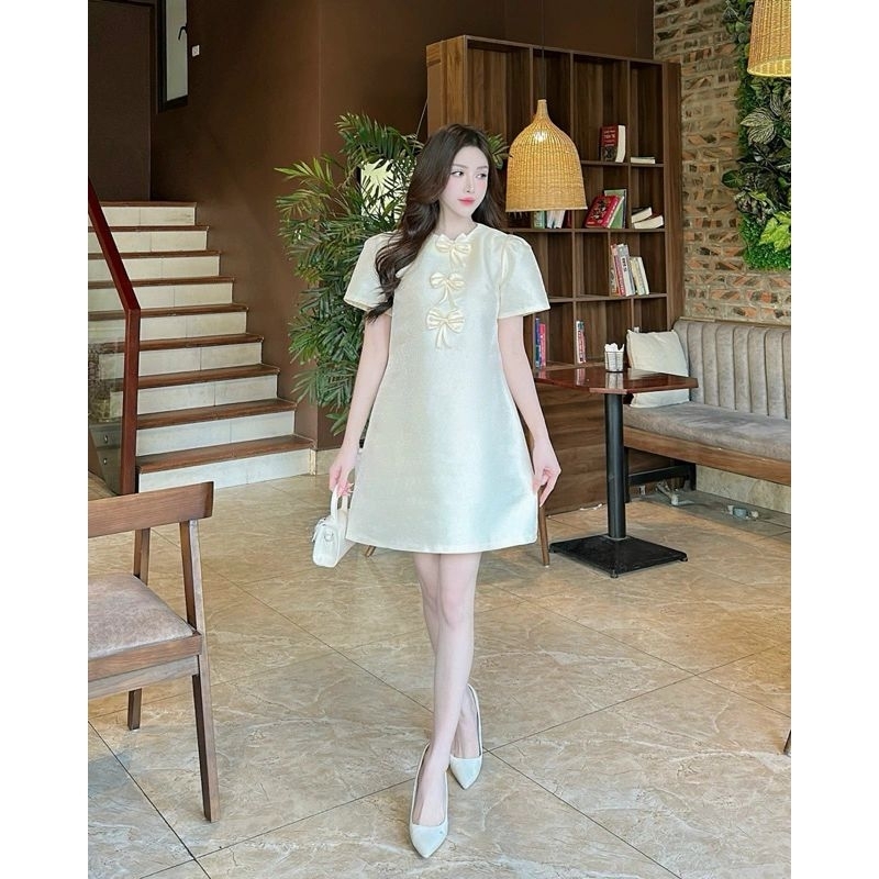 Váy dự tiệc, Váy suông tafta, Váy tafta chữ A có bigsize 40kg-120kg