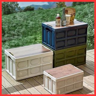 Bàn camping, dã ngoại gấp gọn, bàn dã ngoại kết hợp hộp đựng đồ, hộp đồ dã ngoại, hộp đồ decor, trang trí
