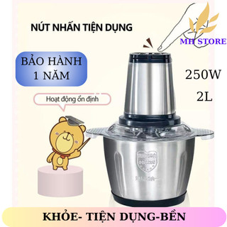 [BH 1 Năm] Máy Xay Thịt, Cối Xay Thịt - Dung tích 2L - Công Suất 250W - 4 Lưỡi Siêu Khỏe