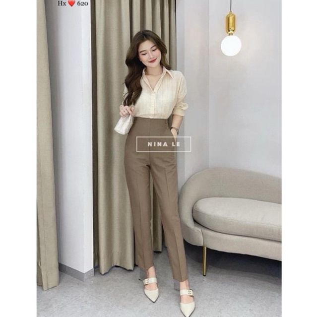 QUẦN BAGGY CÚC SƯỜN CHẤT KAKI LỤA ĐẸP MS15782