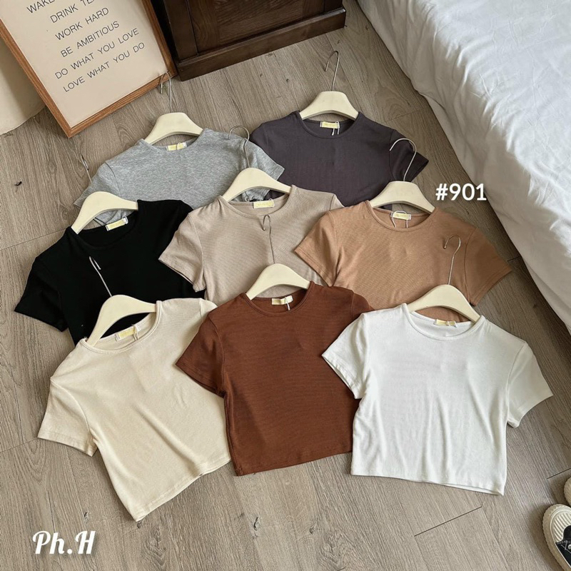 áo thun croptop cổ tròn hàng thiết kế đẹp ạ