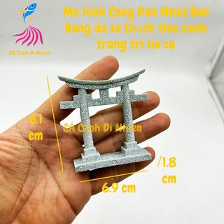 Mô hình cổng đền Torii Nhật Bản bằng đá sa thạch trang trí hồ cá cảnh