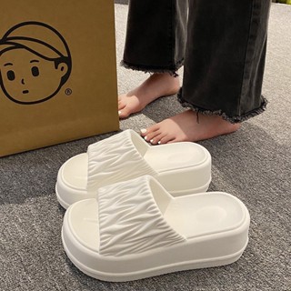 Dép bánh mì quai ngang thời trang đúc nguyên khối độn đế 7cm cực xinh